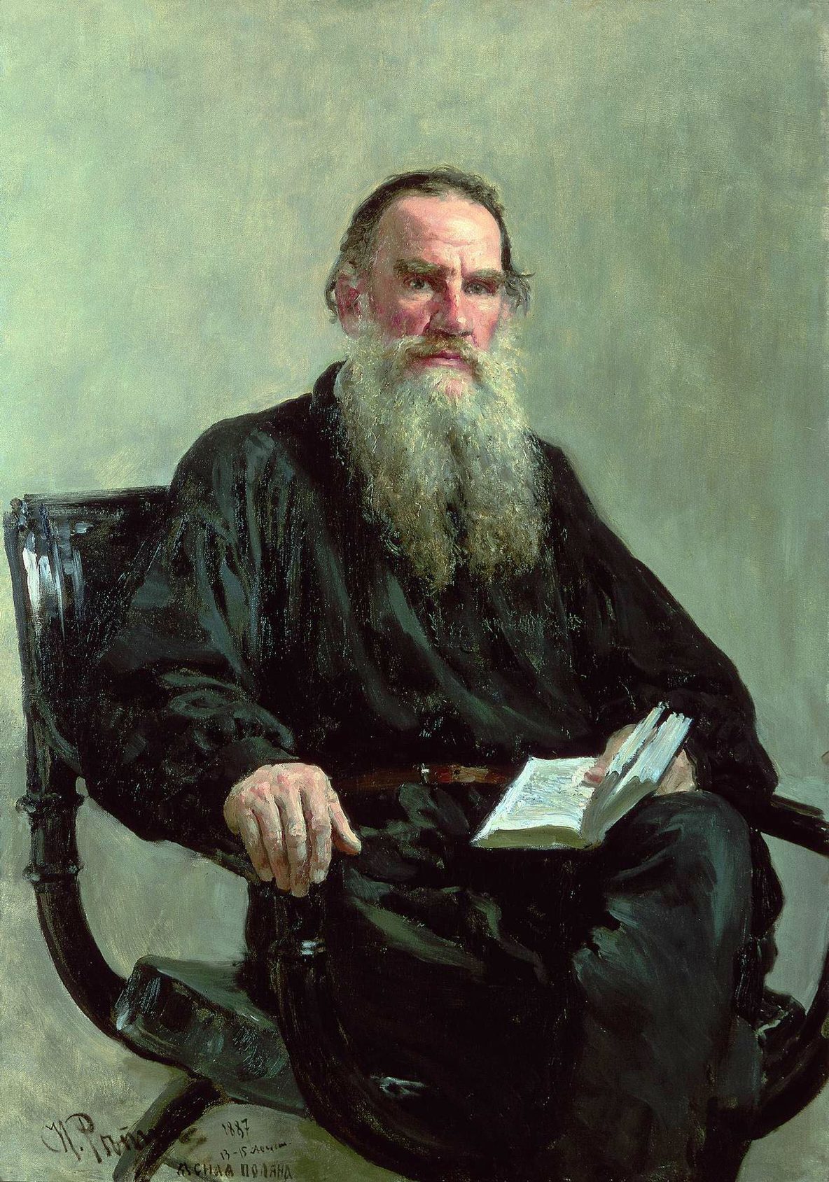 Retrato de Lev Tolstói pintado por Iliá Repin en 1887