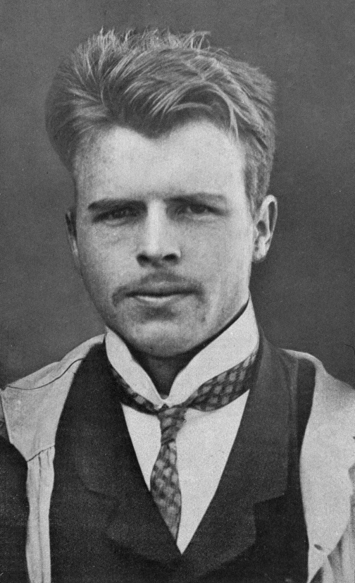 Retrato fotográfico de Hermann Rorschach, joven, con el pelo hacia atrás