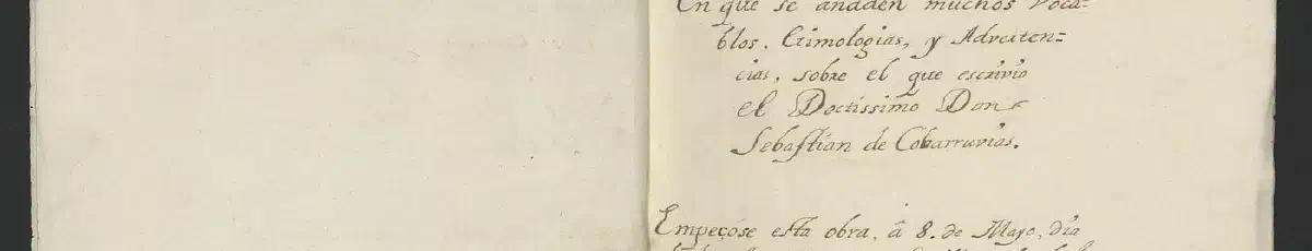 Tesoro de la lengua castellana Covarrubias 1693 — Diccionario